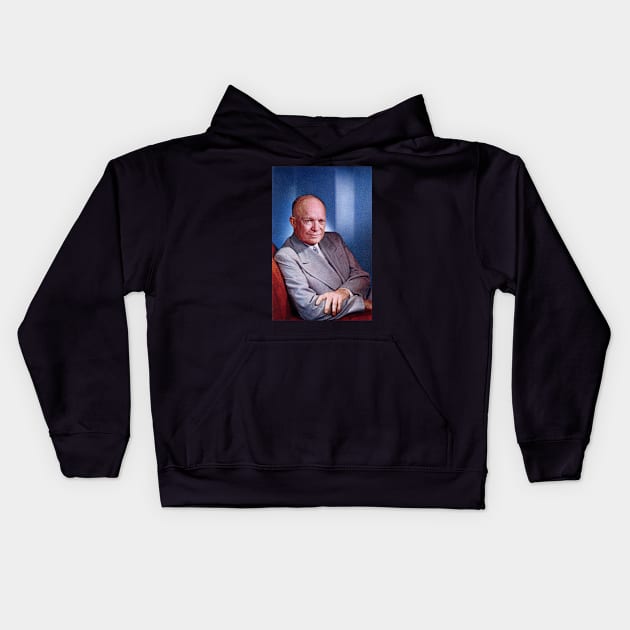 1955 President Dwight D Eisenhower Kids Hoodie by historicimage